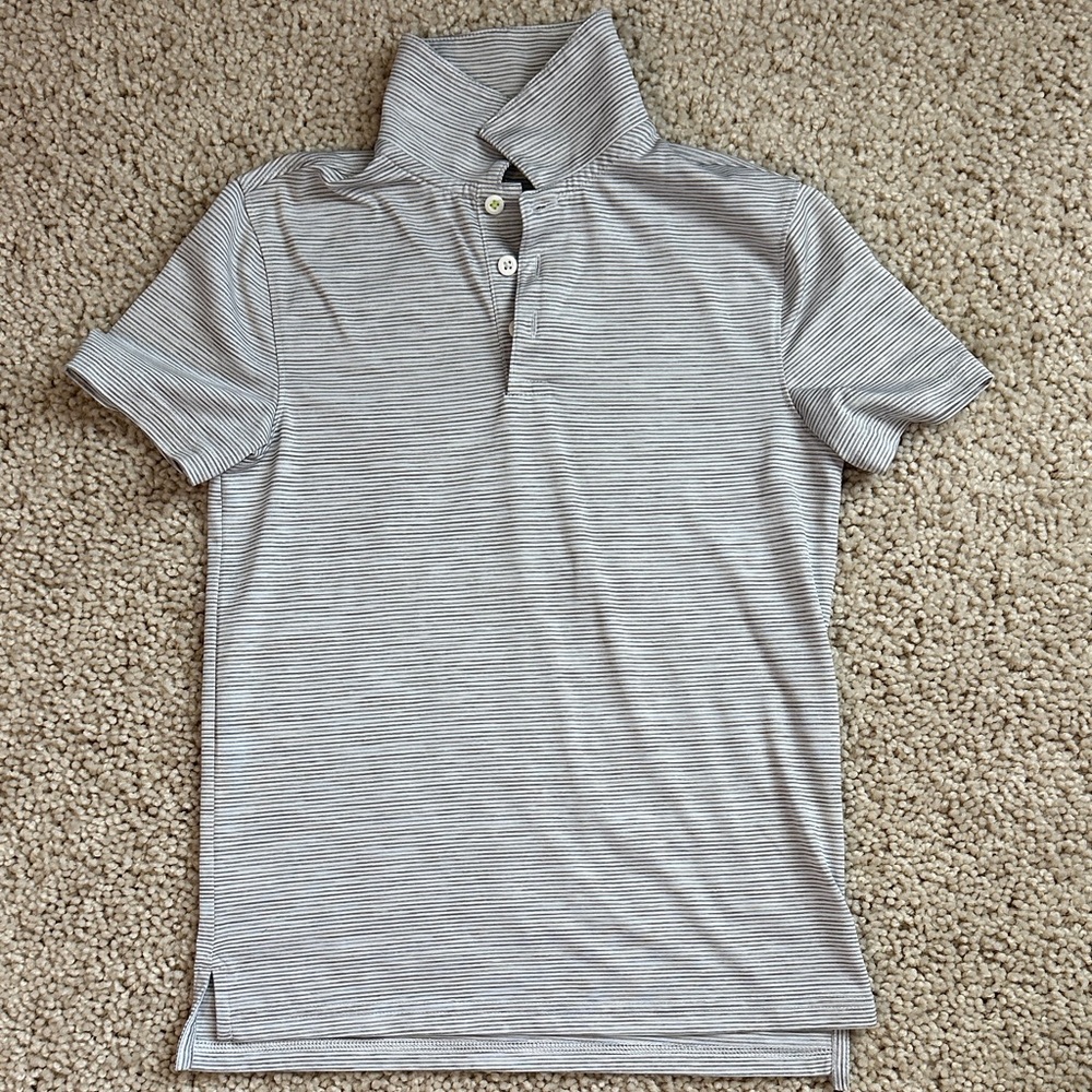 Boys Gray striped Polo shirt